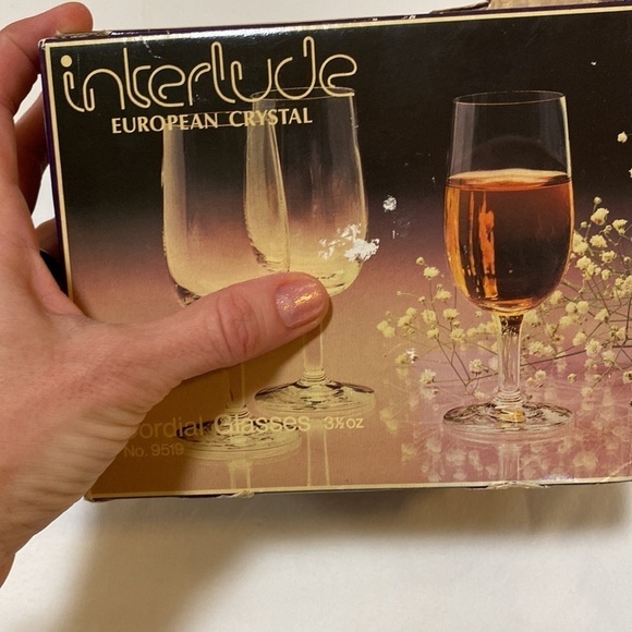 NIB Interlude European Blown Crystal 6 Cordial Glasses 3 1/2oz VINTAGE, Crystal - Picture 6 of 17